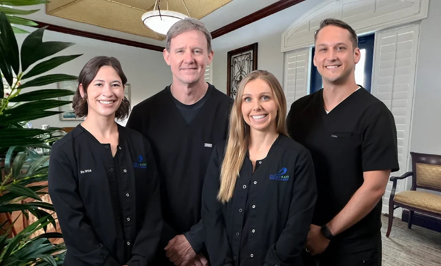 Dr. Kristen Wild, Dr. Bruce McDonald, Dr. Mariya Pecheny and Dr. Josh Heimerdinger in the Ocean Oaks lobby.